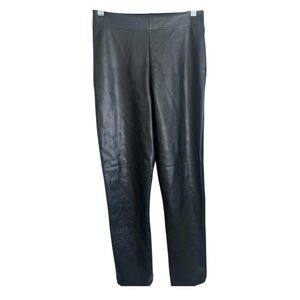 Sioni Black Straight Leg Pants with Smooth Texture